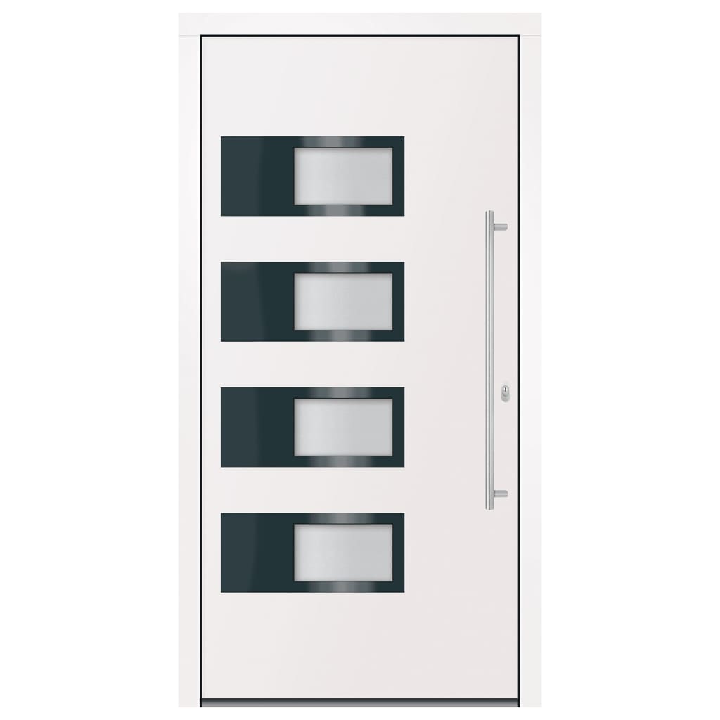 Porta d'ingresso bianca 110x210 cm in alluminio e PVC