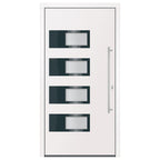 Porta d'ingresso bianca 110x210 cm in alluminio e PVC