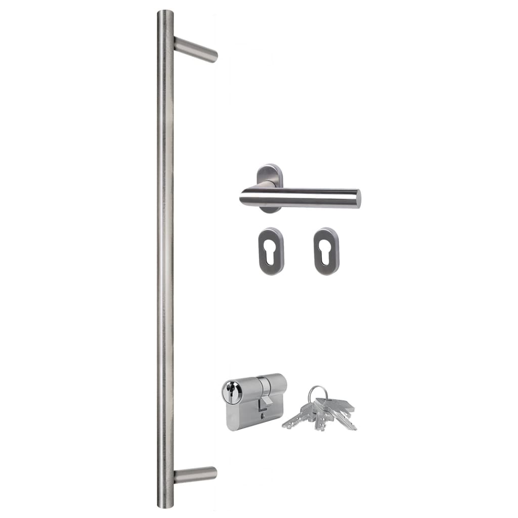 Porta d'ingresso bianca 110x210 cm in alluminio e PVC