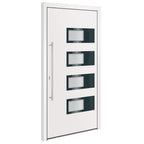 Porta d'Ingresso Bianca 100x200 cm in Alluminio e PVC