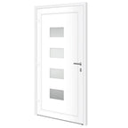 Porta d'Ingresso Bianca 100x200 cm in Alluminio e PVC