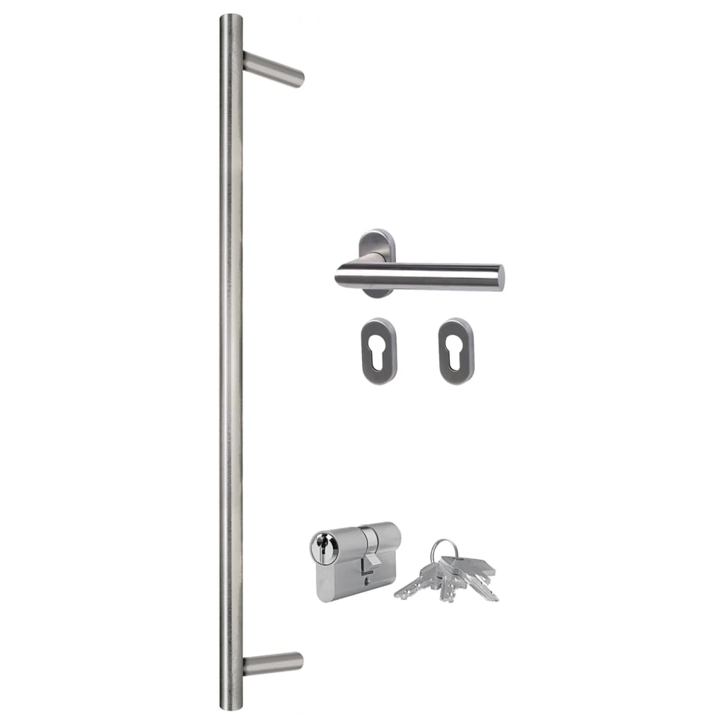 Porta d'Ingresso Bianca 100x200 cm in Alluminio e PVC