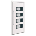 Porta d'ingresso bianca 100x210 cm in alluminio e PVC