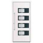 Porta d'ingresso bianca 100x210 cm in alluminio e PVC