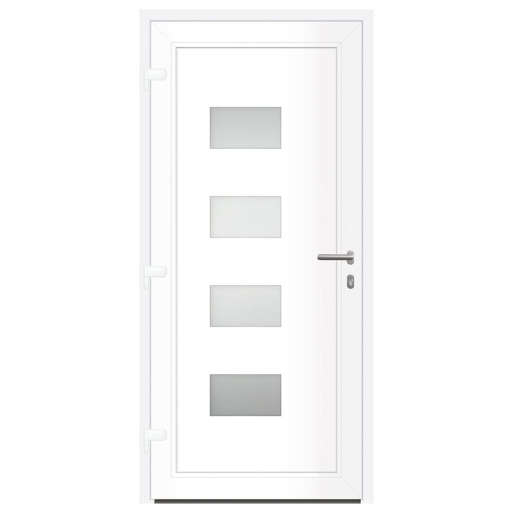 Porta d'ingresso bianca 100x210 cm in alluminio e PVC