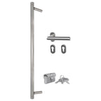 Porta d'ingresso bianca 100x210 cm in alluminio e PVC