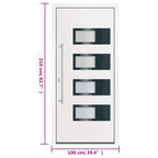 Porta d'ingresso bianca 100x210 cm in alluminio e PVC
