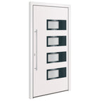 Porta d'Ingresso Bianca 110x210 cm in Alluminio e PVC