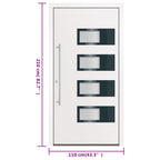 Porta d'Ingresso Bianca 110x210 cm in Alluminio e PVC