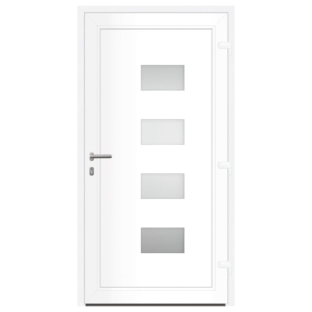 Porta d'Ingresso Antracite 100x200 cm in Alluminio e PVC
