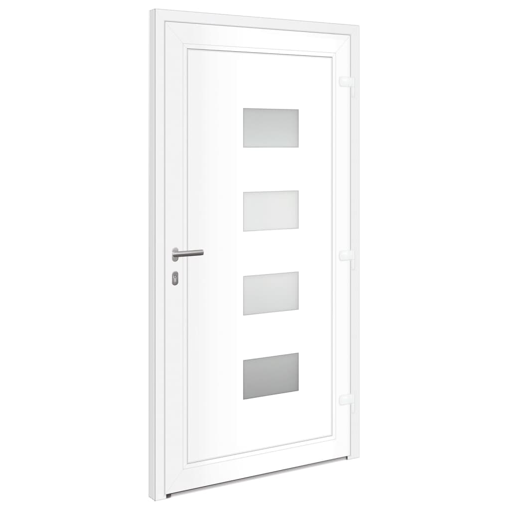 Porta d'Ingresso Antracite 100x200 cm in Alluminio e PVC