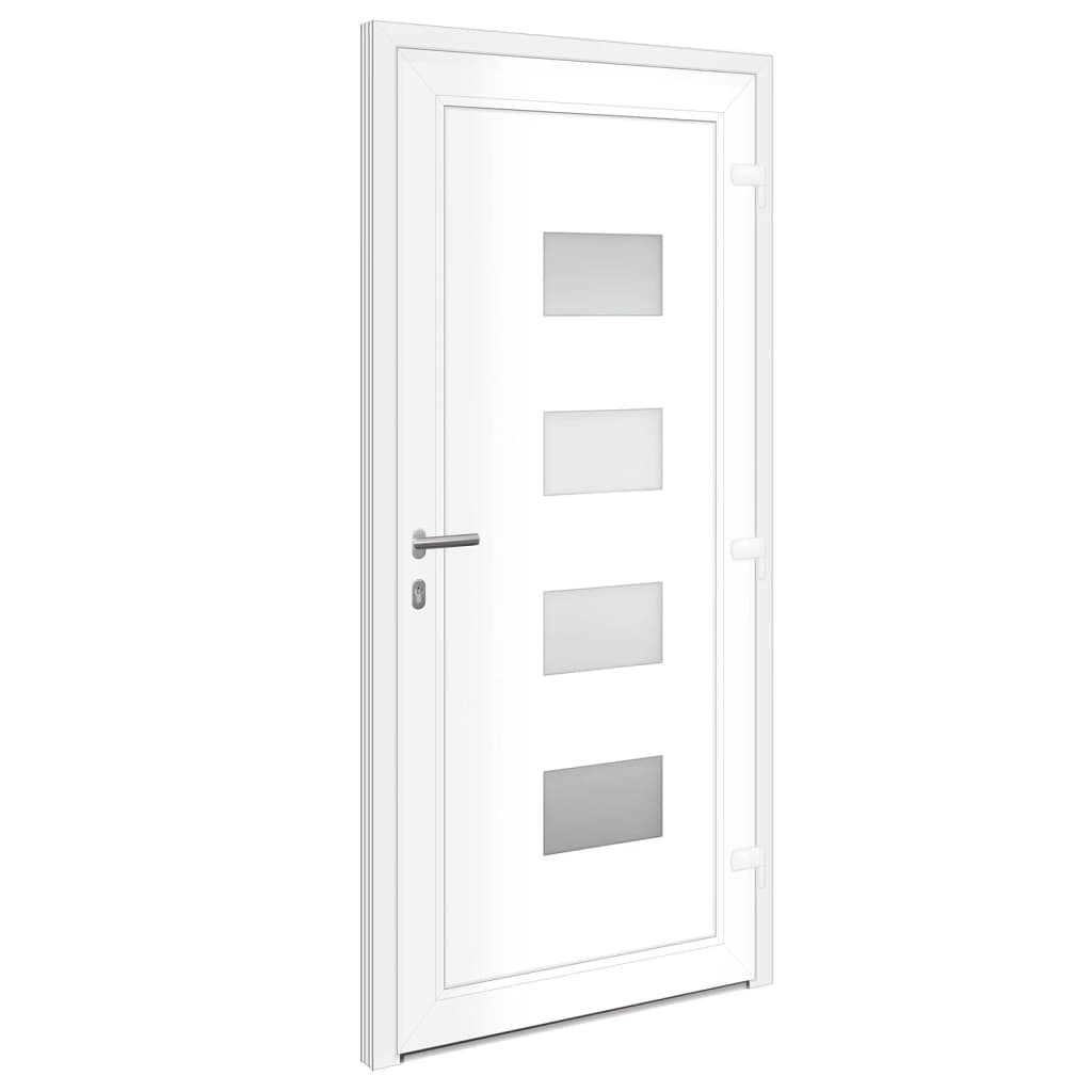 Porta d'Ingresso Antracite 100x210 cm in Alluminio e PVC