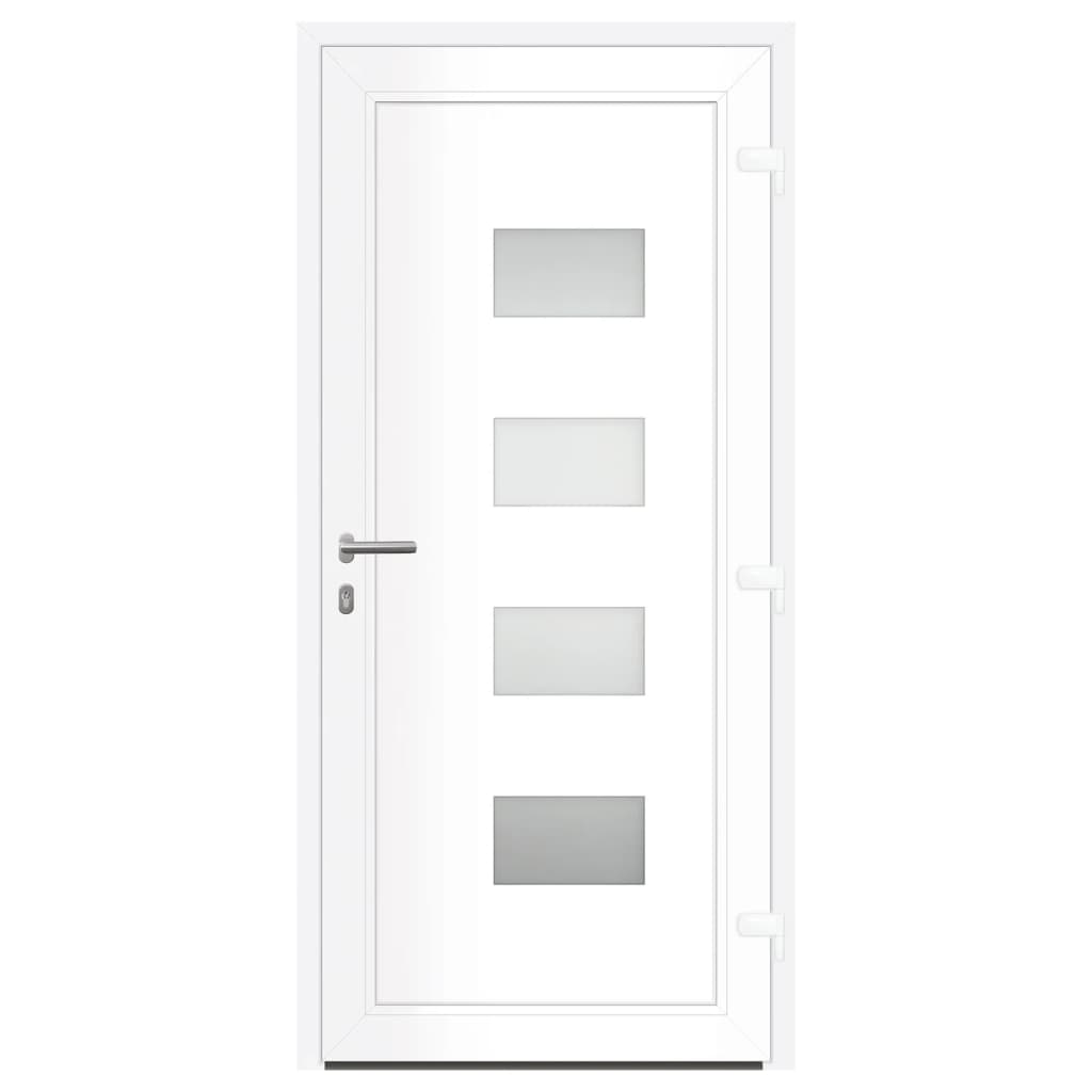 Porta d'Ingresso Antracite 100x210 cm in Alluminio e PVC