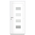 Porta d'Ingresso Antracite 100x210 cm in Alluminio e PVC