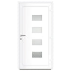 Porta d'Ingresso Antracite 110x210 cm in Alluminio e PVC