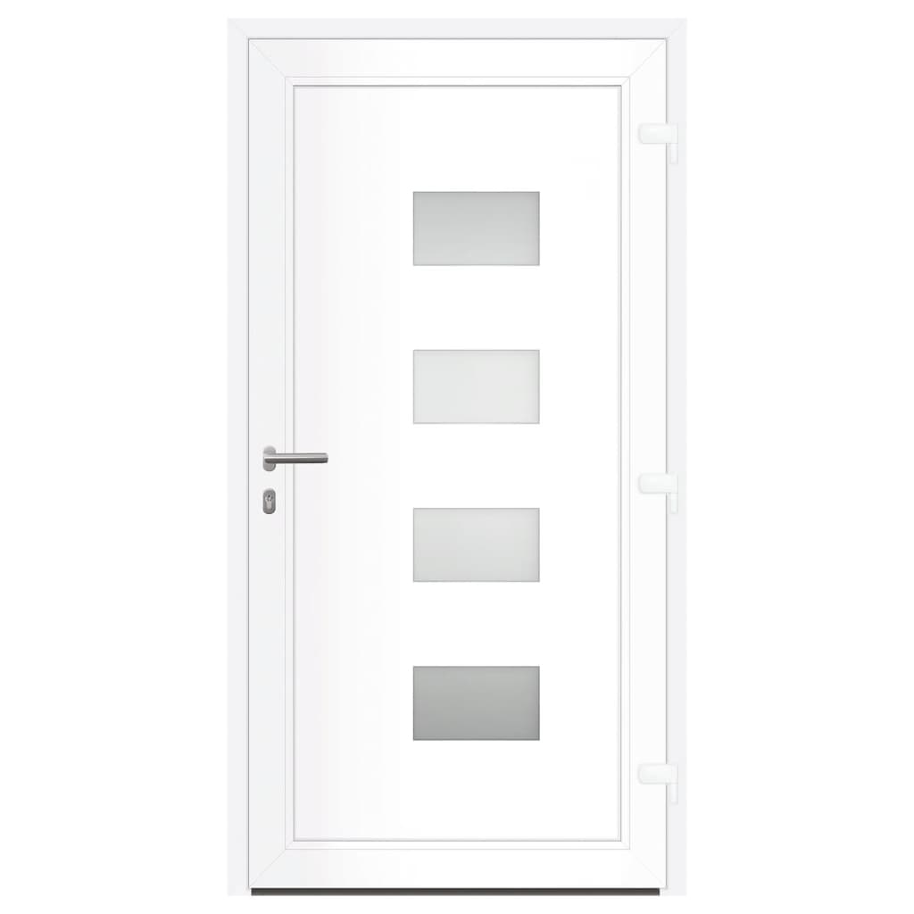 Porta d'Ingresso Antracite 110x210 cm in Alluminio e PVC