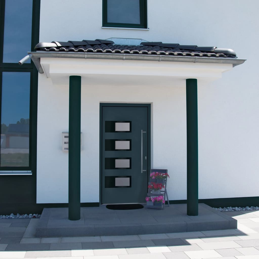 Porta d'Ingresso Antracite 110x210 cm in Alluminio e PVC