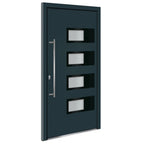 Porta d'ingresso antracite 100x200 cm in alluminio e PVC