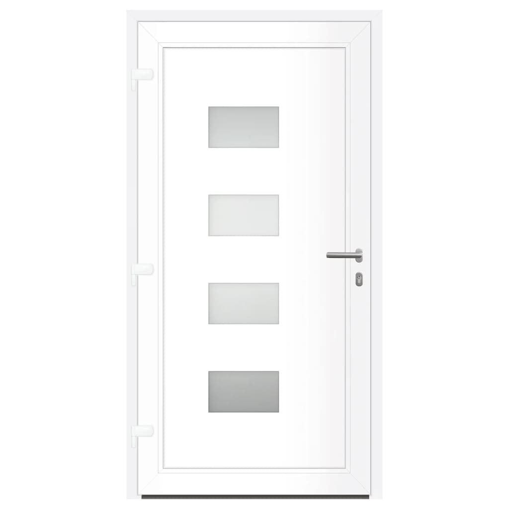 Porta d'ingresso antracite 100x200 cm in alluminio e PVC