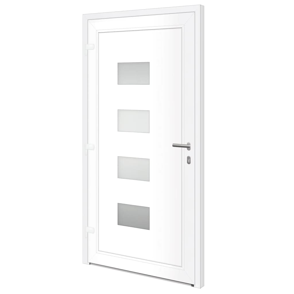 Porta d'ingresso antracite 100x200 cm in alluminio e PVC