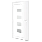 Porta d'ingresso antracite 100x200 cm in alluminio e PVC