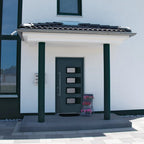 Porta d'ingresso antracite 100x200 cm in alluminio e PVC