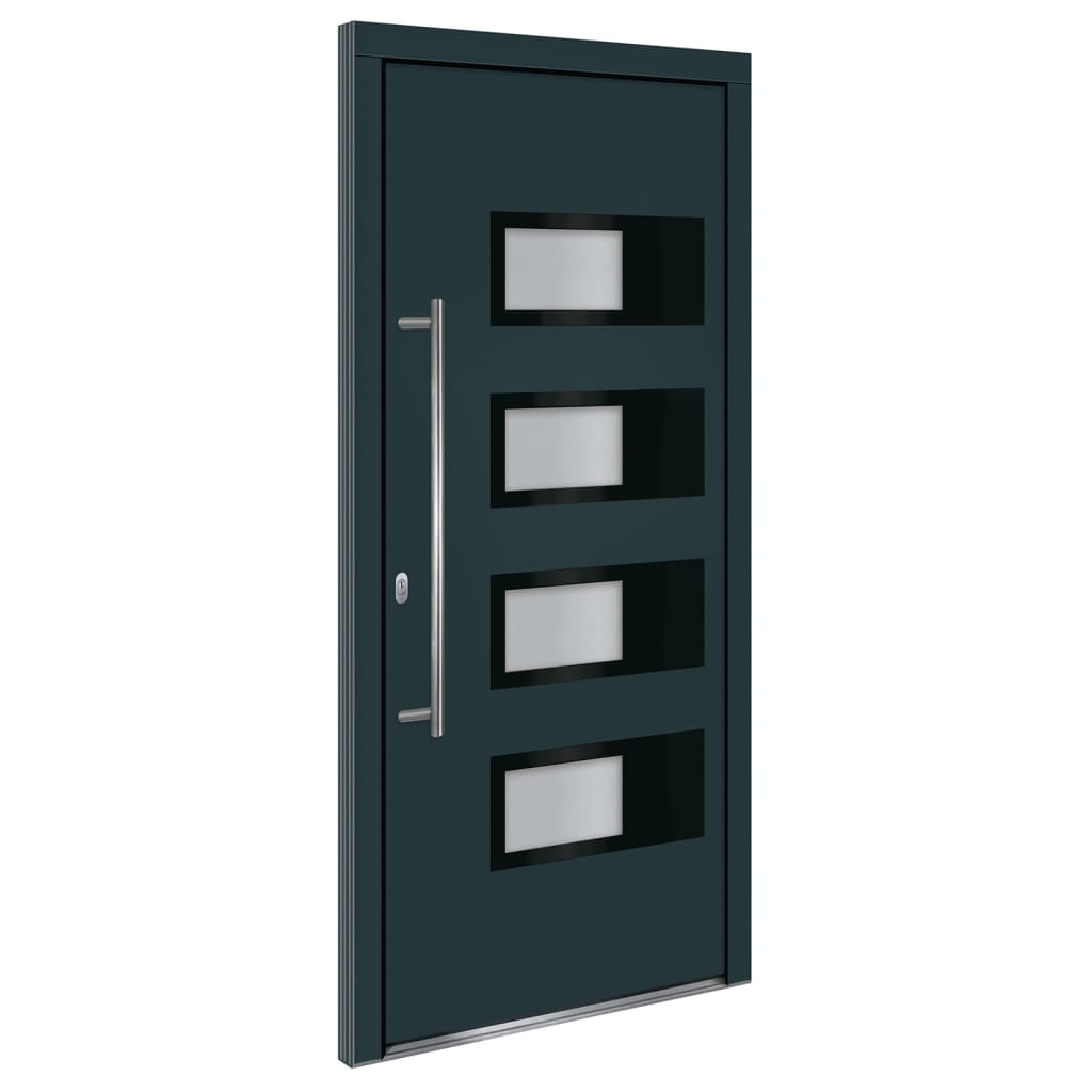 Porta Ingresso Antracite 100x210 cm Alluminio e PVC