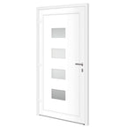 Porta d'Ingresso Antracite 110x210 cm in Alluminio e PVC