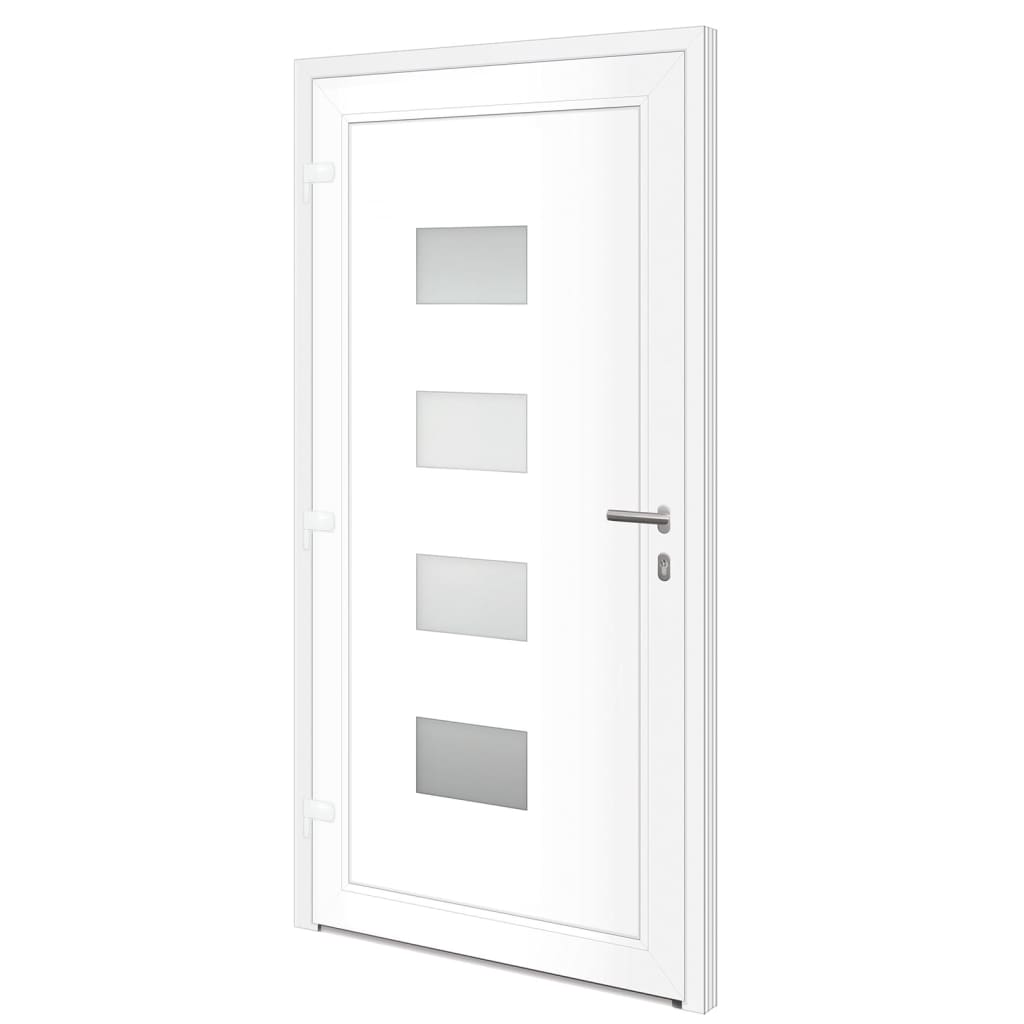 Porta d'Ingresso Antracite 110x210 cm in Alluminio e PVC
