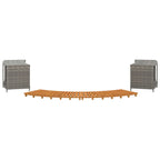Bordo per Spa Grigio in Polyrattan e Legno Massello di Acacia