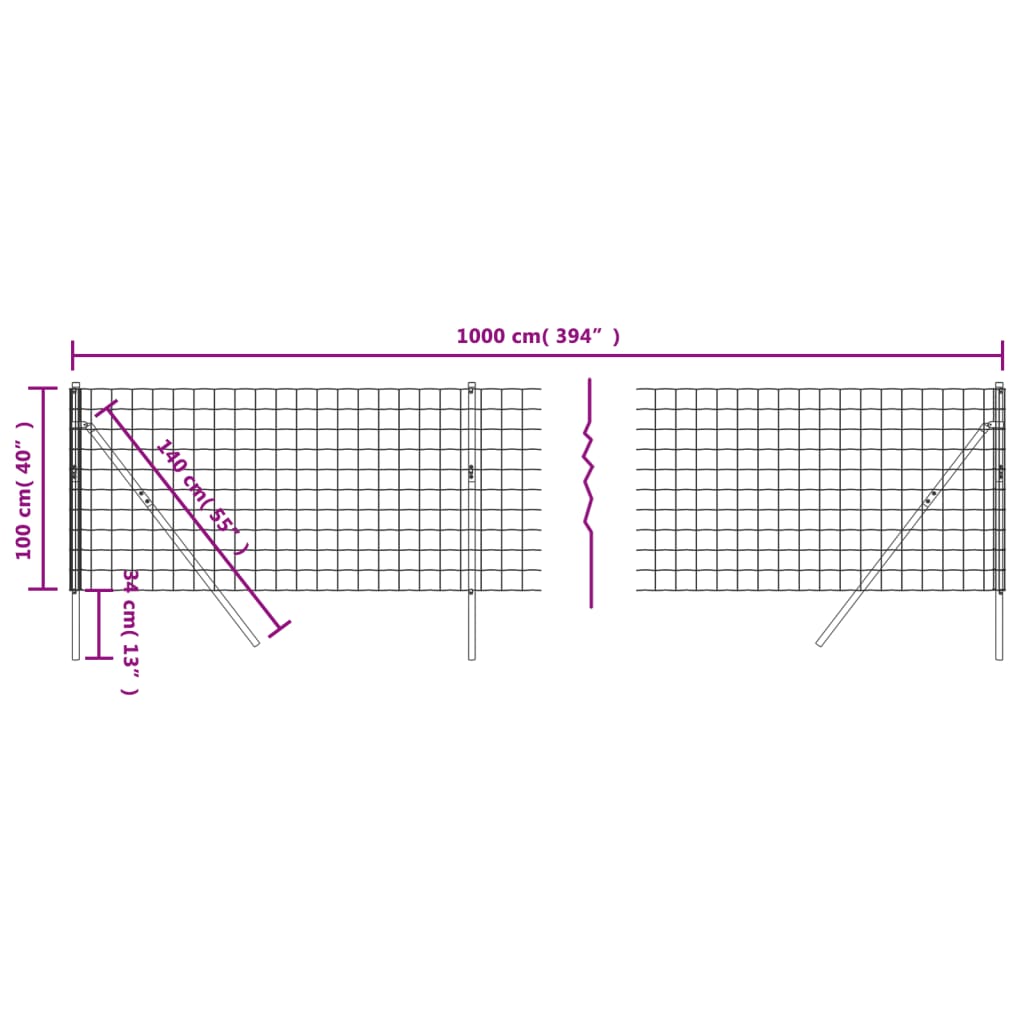 Recinzione Metallica Verde 1x10 m in Acciaio Zincato con Rivestimento PVC