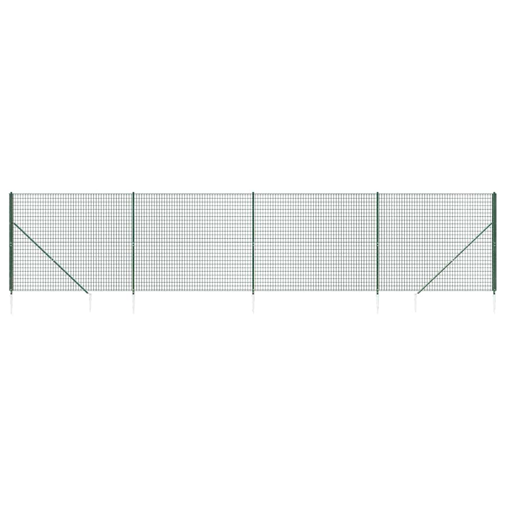 Recinzione Metallica con Picchetti Ancoraggio Verde 2x10 m