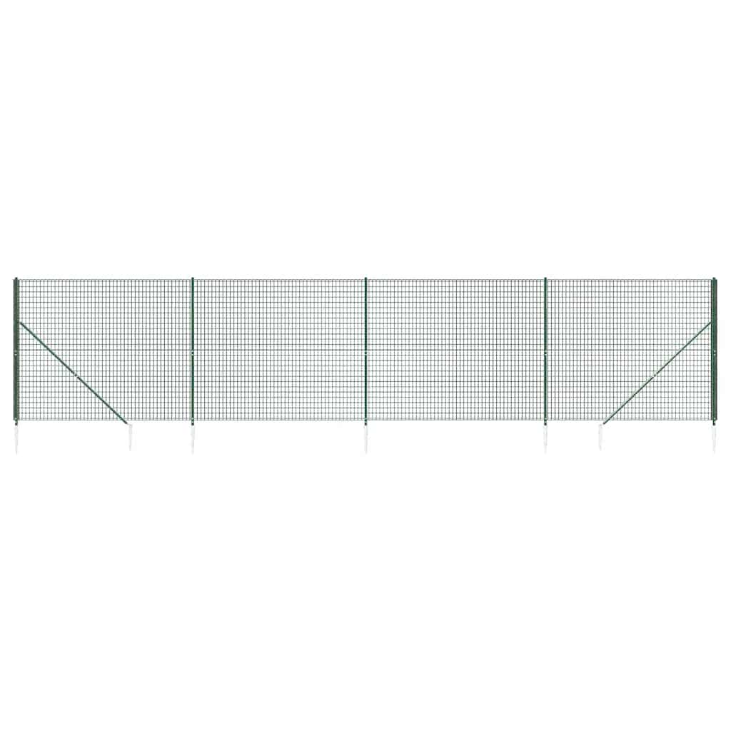 Recinzione Metallica con Picchetti Ancoraggio Verde 2,2x10 m