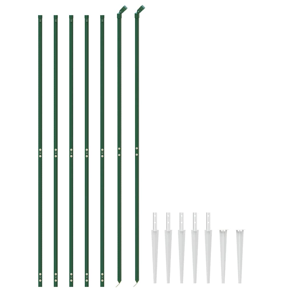 Recinzione Metallica con Picchetti Ancoraggio Verde 2,2x10 m