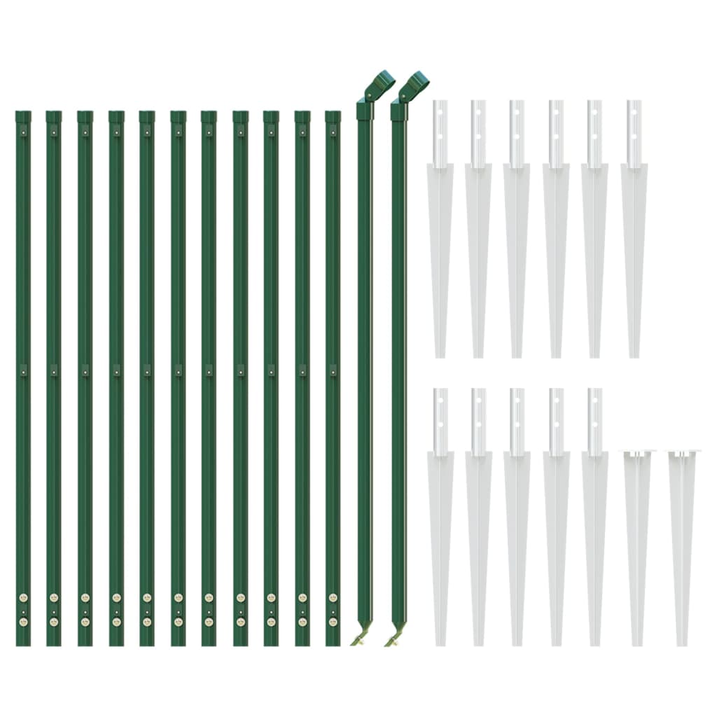 Recinzione Metallica con Picchetti Ancoraggio Verde 1,1 x 25 m