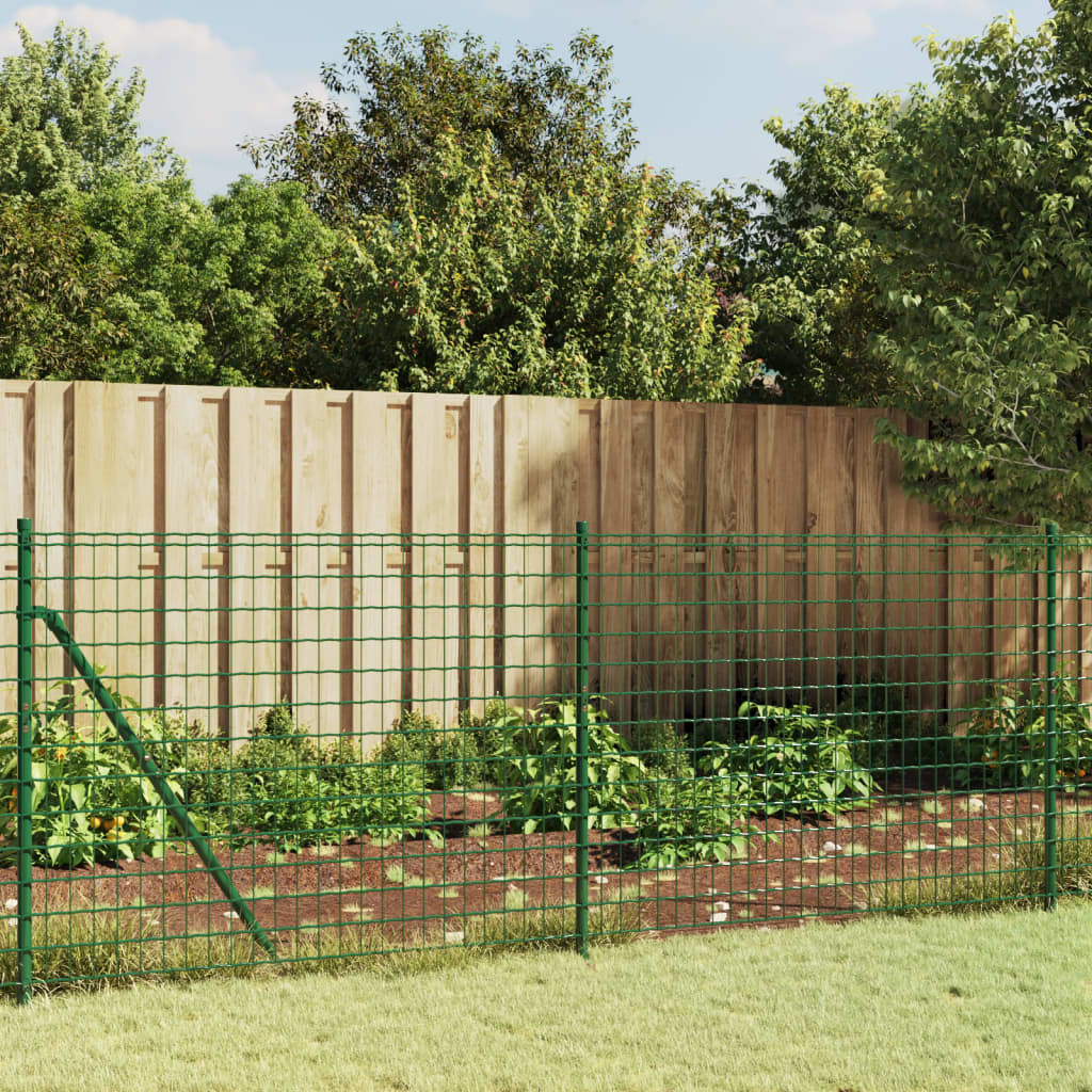 Recinzione Metallica con Picchetti Ancoraggio Verde 1,1 x 25 m