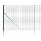 Recinzione Metallica con Picchetti Ancoraggio Verde 1,4x25 m