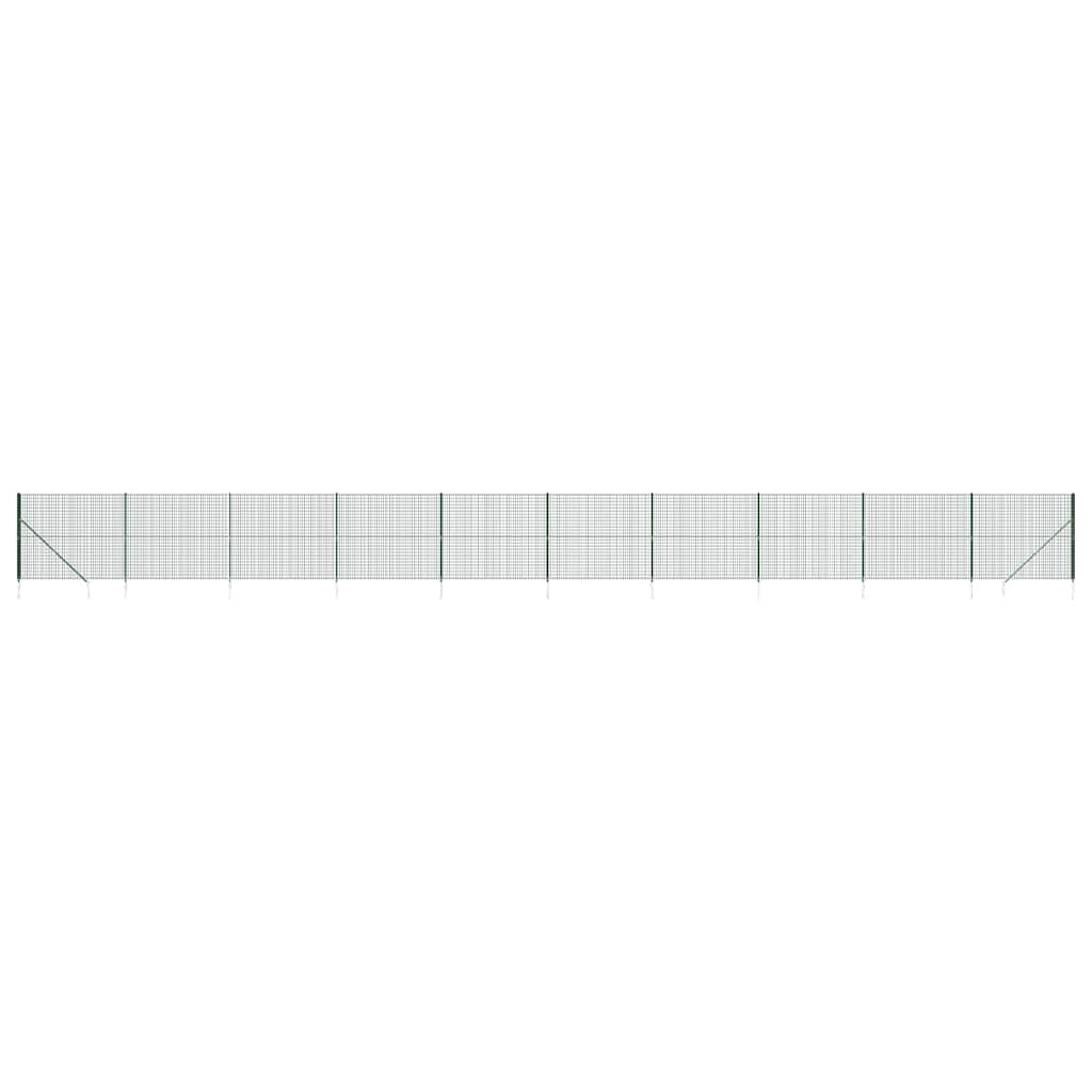 Recinzione Metallica con Picchetti Ancoraggio Verde 2x25 m