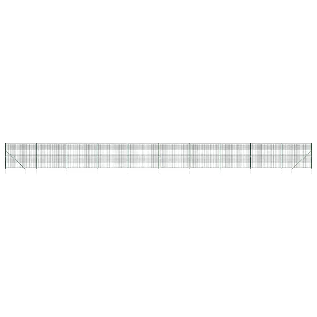 Recinzione Metallica con Picchetti Ancoraggio Verde 2,2x25 m