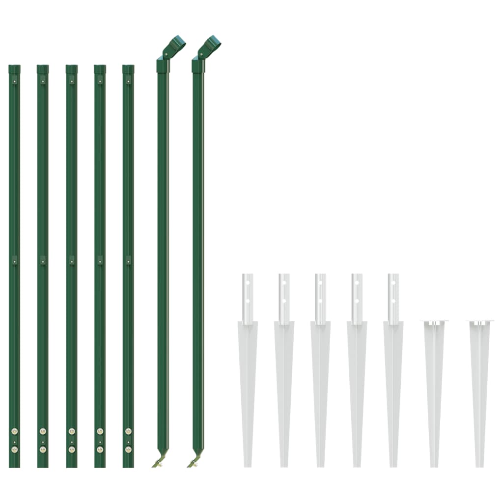 Recinzione Metallica con Picchetti Ancoraggio Verde 1x10 m