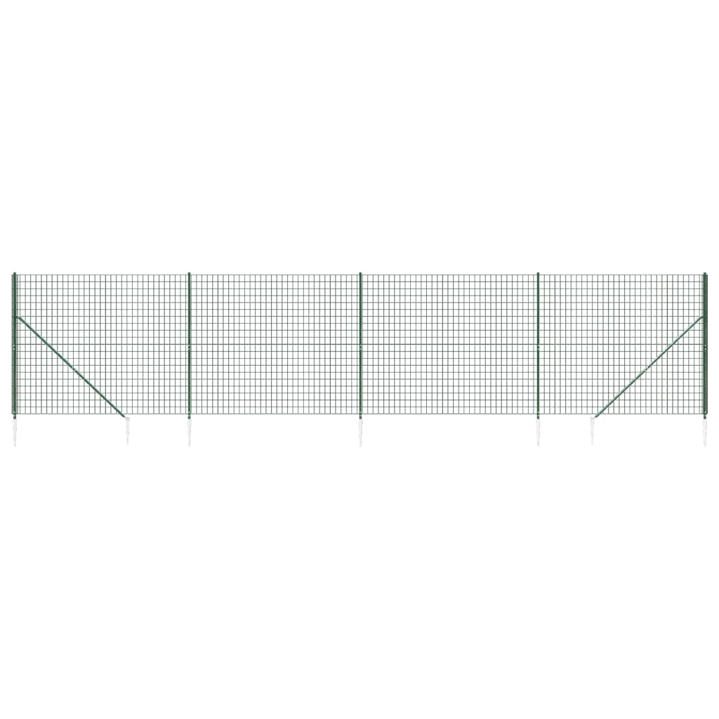 Recinzione Metallica con Picchetti Ancoraggio Verde 2,2x10 m