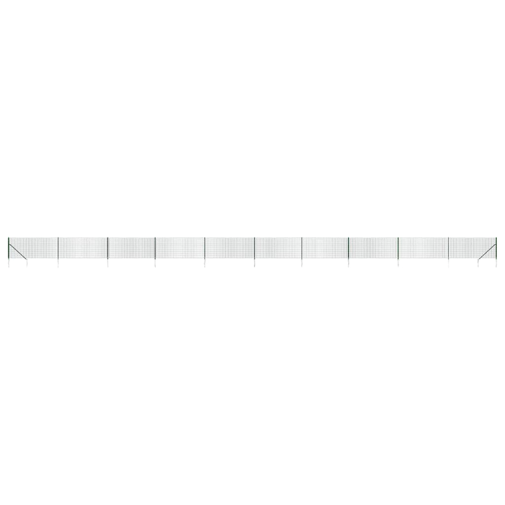 Recinzione Metallica con Picchetti Ancoraggio Verde 0,8x25 m