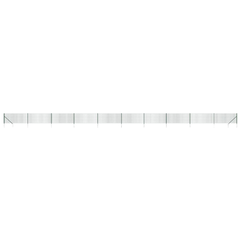 Recinzione Metallica con Picchetti Ancoraggio Verde 1,1x25 m
