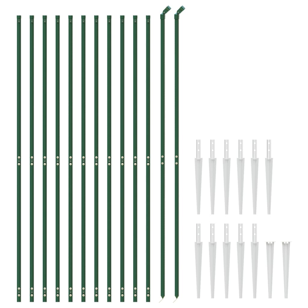 Recinzione Metallica con Picchetti Ancoraggio Verde 1,6 x 25 m