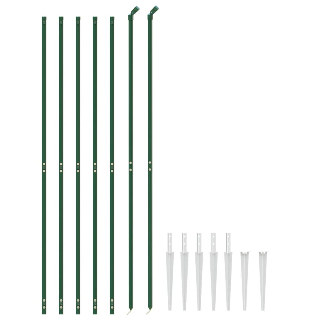 Recinzione Metallica con Picchetti Ancoraggio Verde 2,2 x 10 m