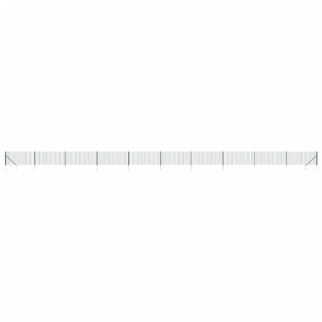 Recinzione Metallica con Picchetti Ancoraggio Verde 0,8x25 m
