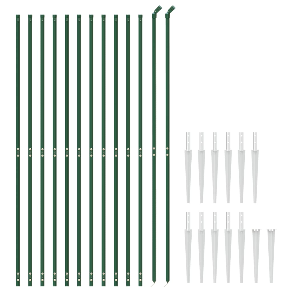 Recinzione Metallica con Picchetti Ancoraggio Verde 1,4x25 m