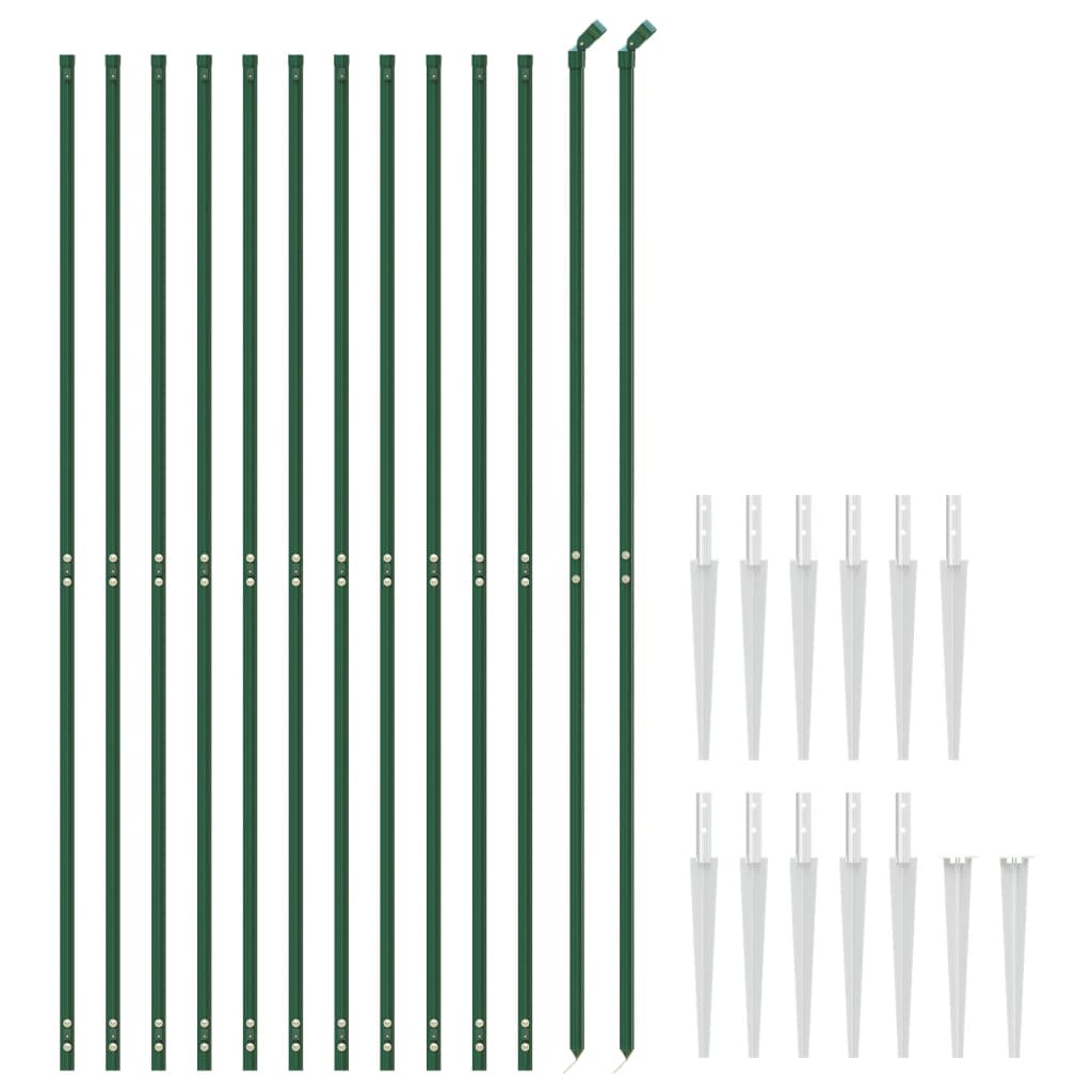 Recinzione Metallica con Picchetti Ancoraggio Verde 2,2x25 m