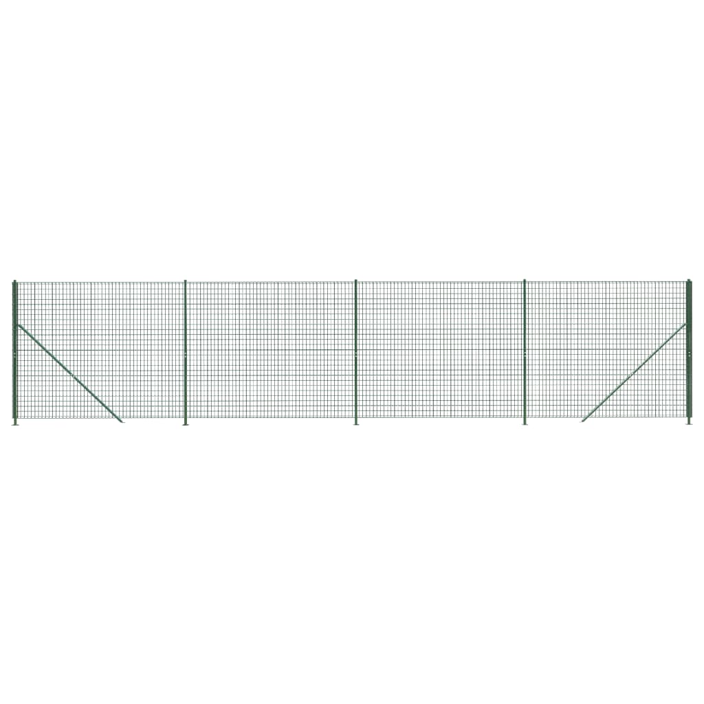 Recinzione Metallica con Flangia Verde 1,4x10 m