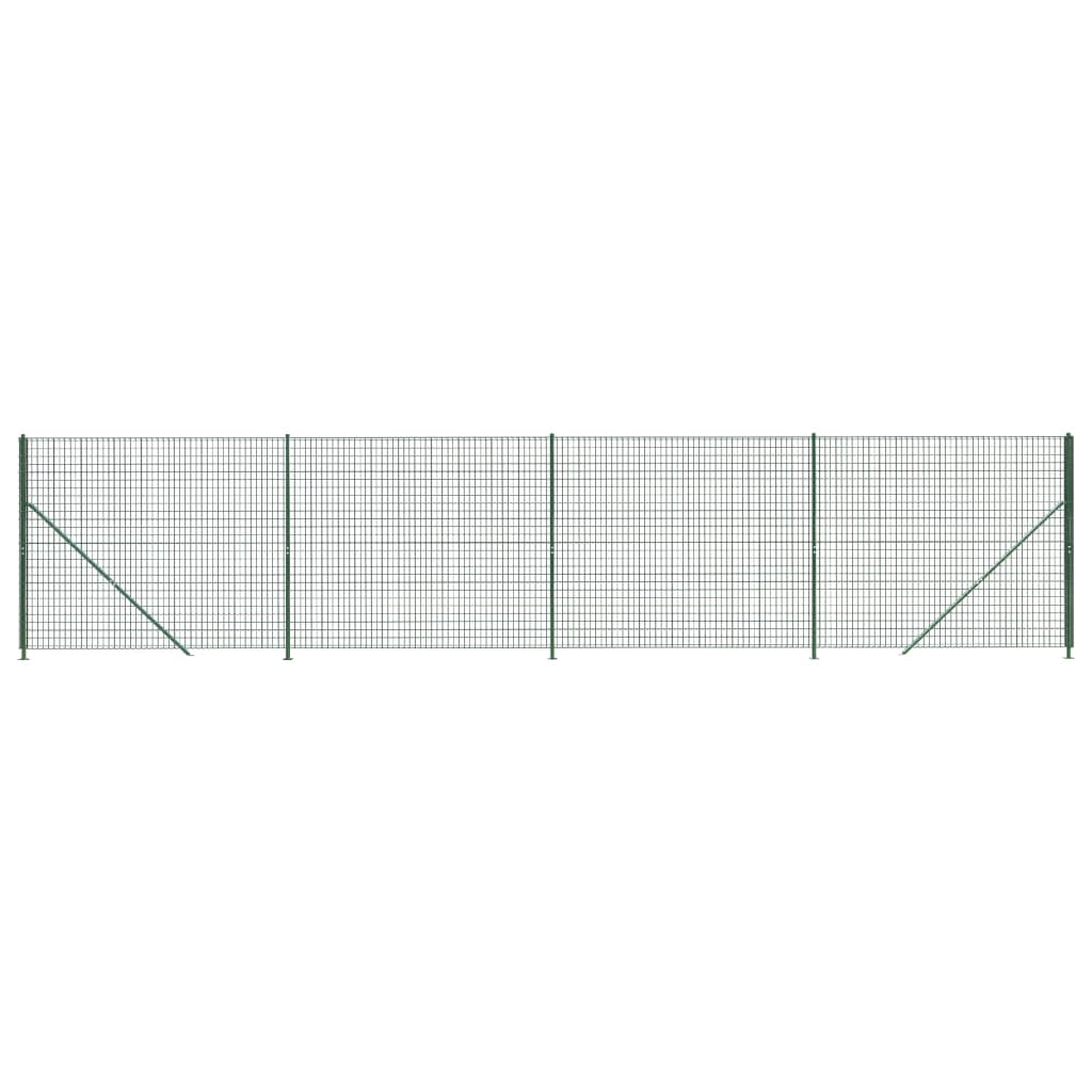 Recinzione Metallica con Flangia Verde 2x10 m